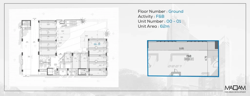 Shop 62 sqm for sale in Optima Business Complex